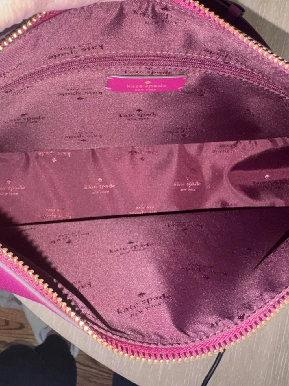 NWT Kate Spade Kayla Large Shoulder Bag Pebbled Leather, Raspberry Color KK055